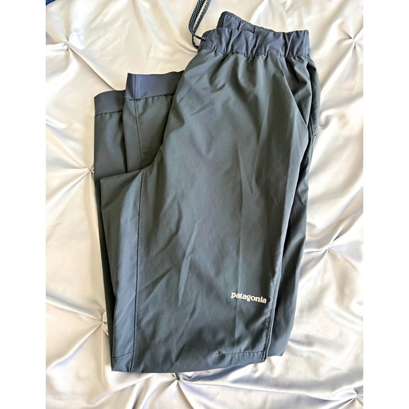 Patagonia Pants - Patagonia Unisex Adults Sweatpants Gray Polyester Solid Drawstring Logo